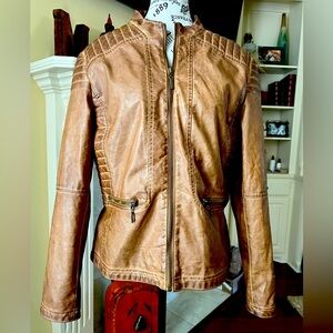 Vegan leather moto jacket